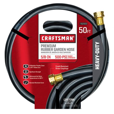 Craftsman 58 inch 100ft Premium Rubber Garden Hoses. . Craftsman rubber hose